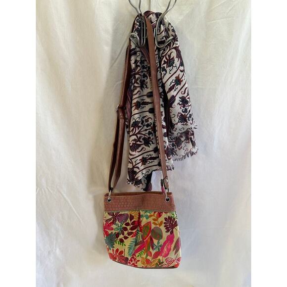 Merona Floral Canvas Crossbody Bag – Vibrant Botanical Print - Picture 2 of 4